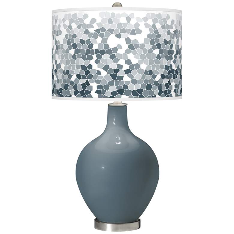 Image 1 Color Plus Ovo 28 1/2" High Mosaic Shade Smoky Blue Table Lamp