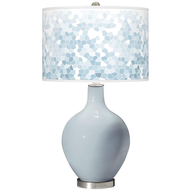 Image 1 Color Plus Ovo 28 1/2" High Mosaic Shade Take Five Blue Table Lamp