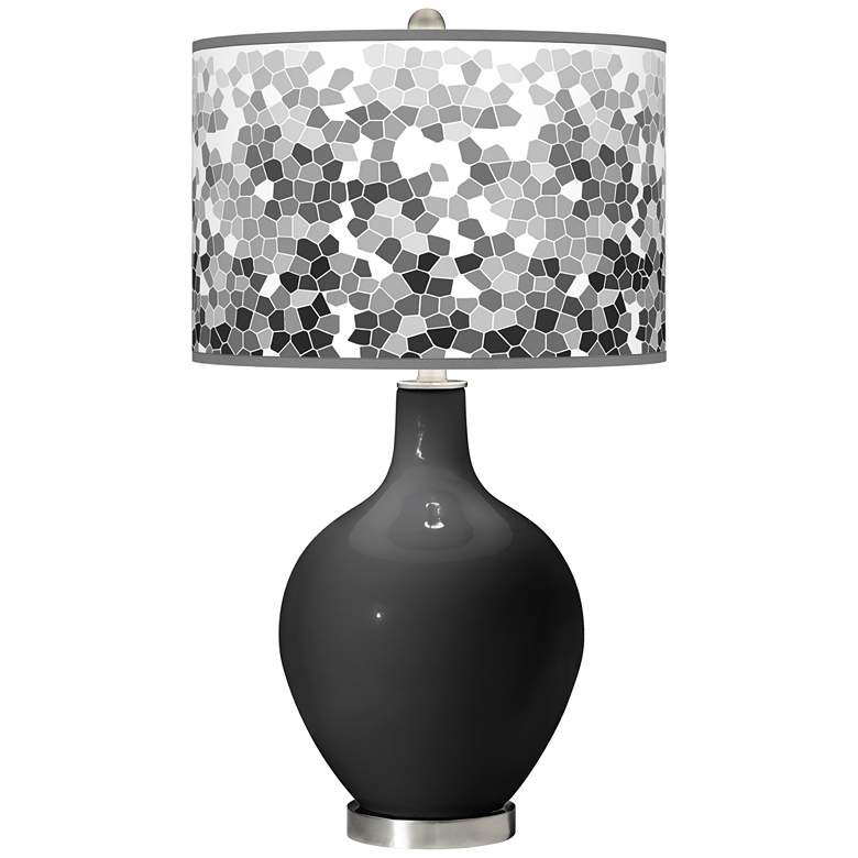 Image 1 Color Plus Ovo 28 1/2" High Mosaic Shade Tricorn Black Table Lamp