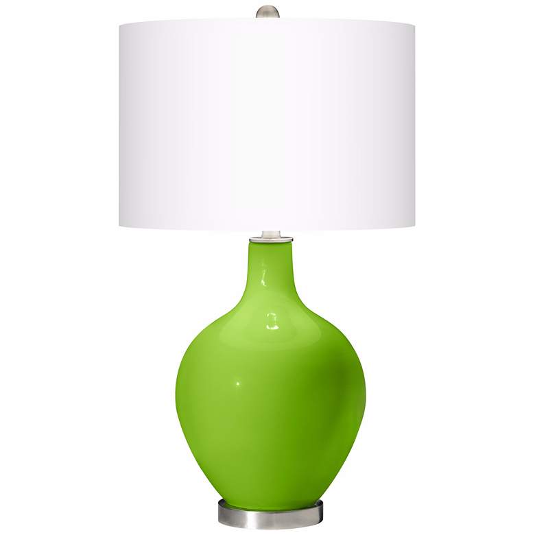 Image 2 Color Plus Ovo 28 1/2 inch High Neon Green Glass Table Lamp