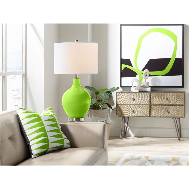 Image 3 Color Plus Ovo 28 1/2" High Neon Green Glass Table Lamp more views