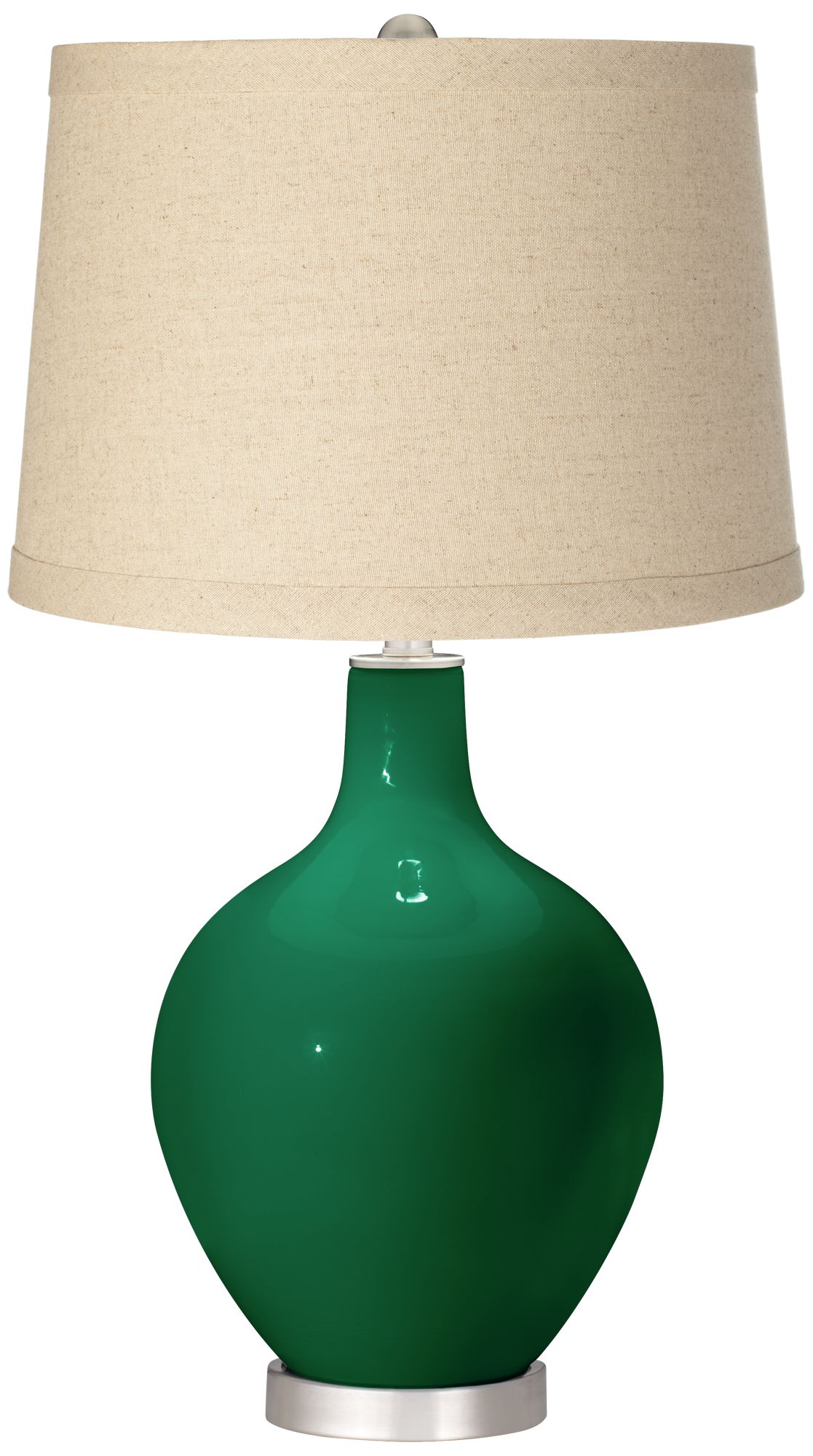 Image Color Plus Ovo 28 1/2" High Oatmeal Linen Shade Greens Table Lamp