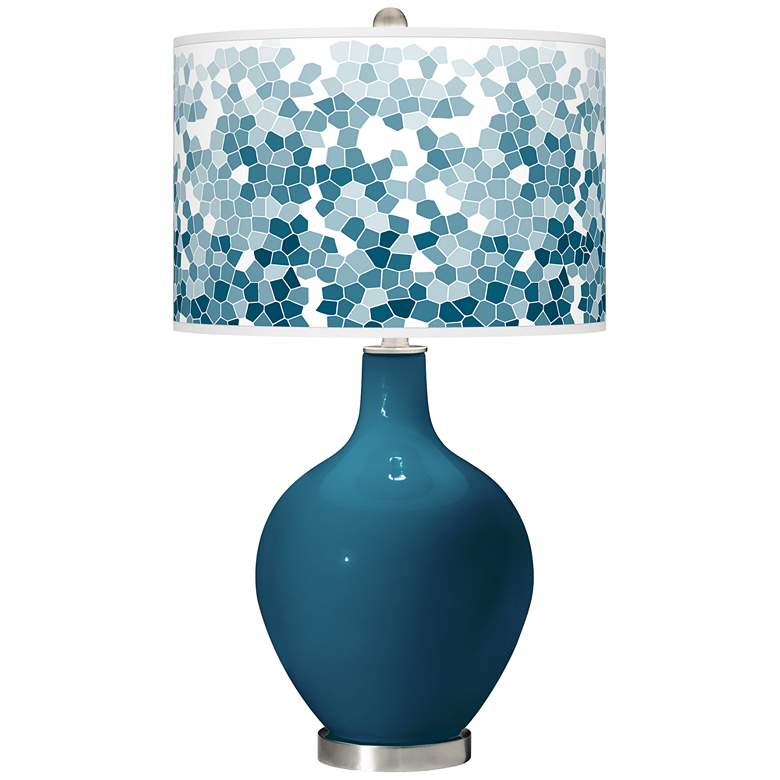 Image 1 Color Plus Ovo 28 1/2" High Oceanside Mosaic Giclee Ovo Table Lamp