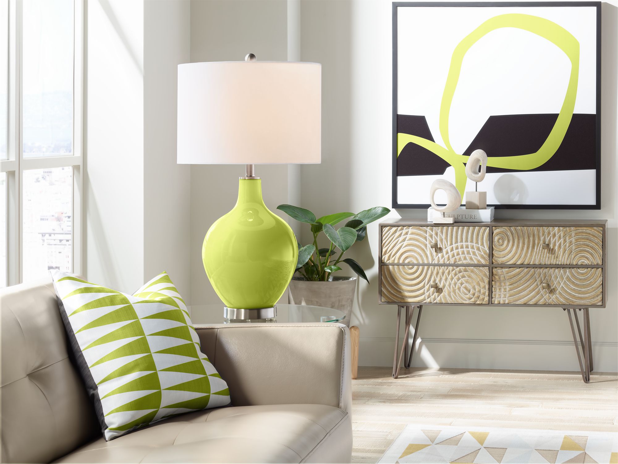 Image 3 Color Plus Ovo 28 1/2" High Parakeet Green Glass Table Lamp more views