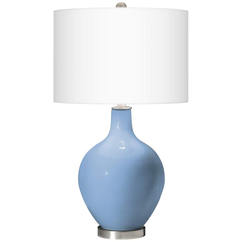 Image 2 Color Plus Ovo 28 1/2" High Placid Blue Glass Table Lamp
