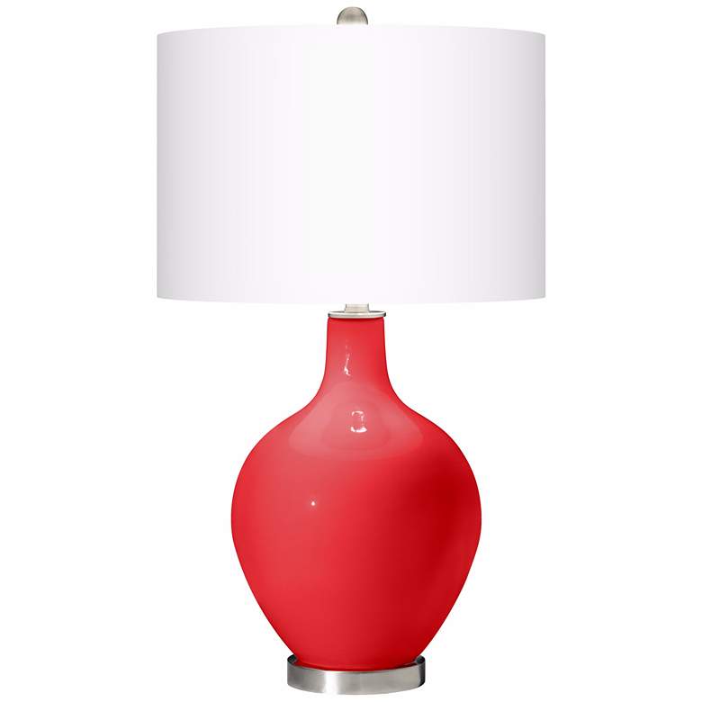 Image 2 Color Plus Ovo 28 1/2" High Poppy Red Table Lamp