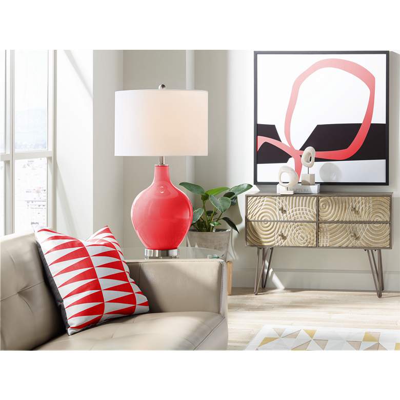 Image 3 Color Plus Ovo 28 1/2 inch High Poppy Red Table Lamp more views
