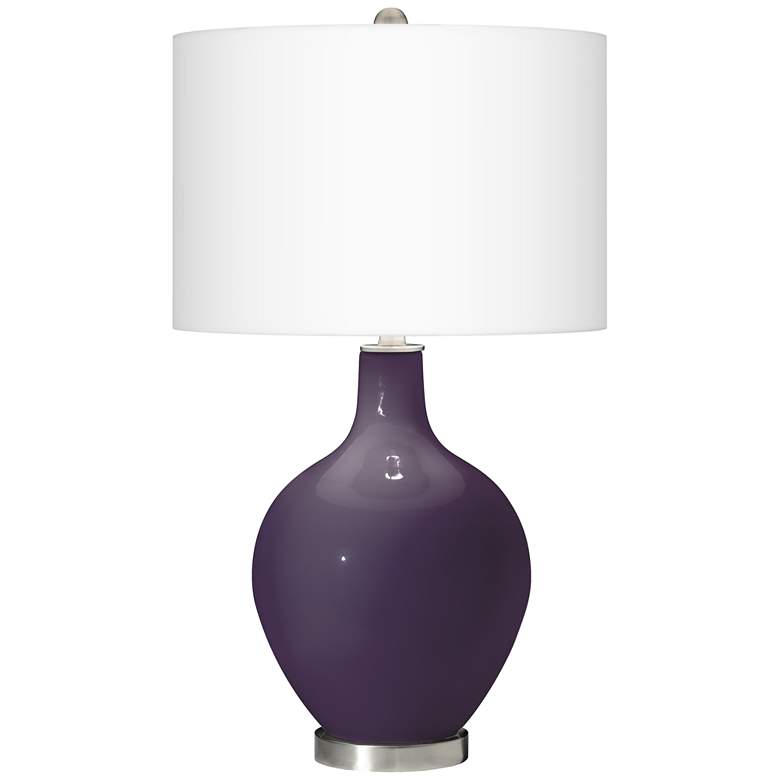Image 2 Color Plus Ovo 28 1/2 inch High Quixotic Plum Purple Glass Table Lamp