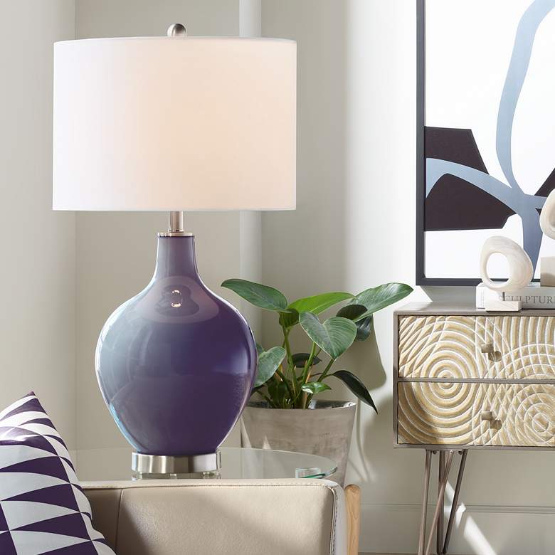 Image 1 Color Plus Ovo 28 1/2" High Quixotic Plum Purple Glass Table Lamp