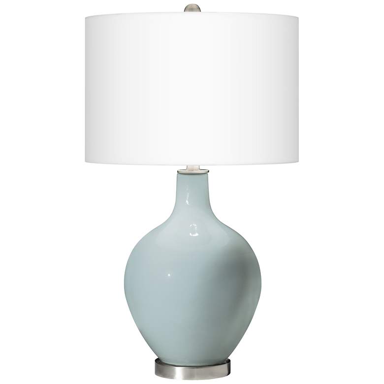 Image 2 Color Plus Ovo 28 1/2" High Rain Blue Glass Table Lamp