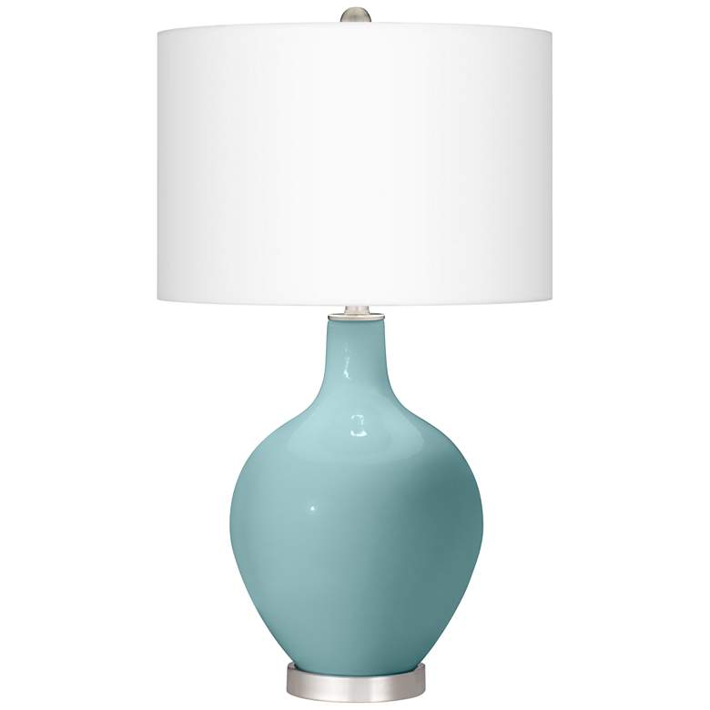 Image 2 Color Plus Ovo 28 1/2" High Raindrop Blue Glass Table Lamp
