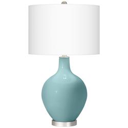 Color Plus Ovo 28 1/2&quot; High Raindrop Blue Glass Table Lamp