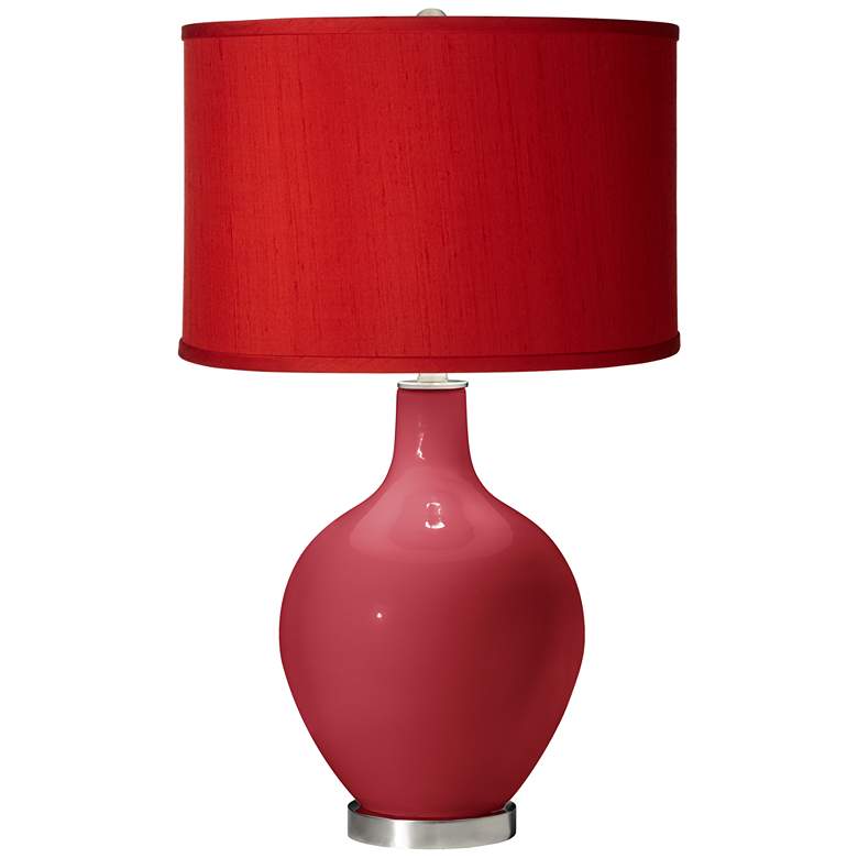 Image 1 Color Plus Ovo 28 1/2" High Red Shade with Samba Red Table Lamp