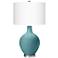 Color Plus Ovo 28 1/2" High Reflecting Pool Blue Table Lamp