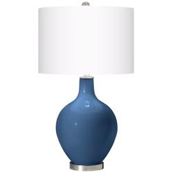 Color Plus Ovo 28 1/2&quot; High Regatta Blue Glass Table Lamp