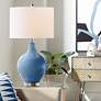 Color Plus Ovo 28 1/2" High Regatta Blue Glass Table Lamp