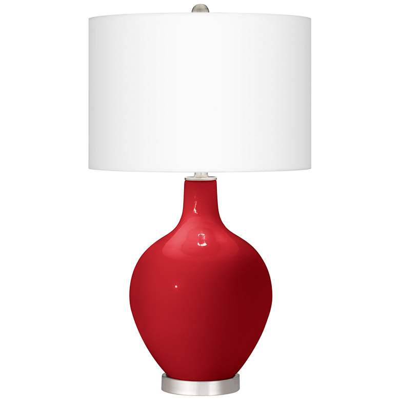Image 2 Color Plus Ovo 28 1/2" High Ribbon Red Glass Table Lamp