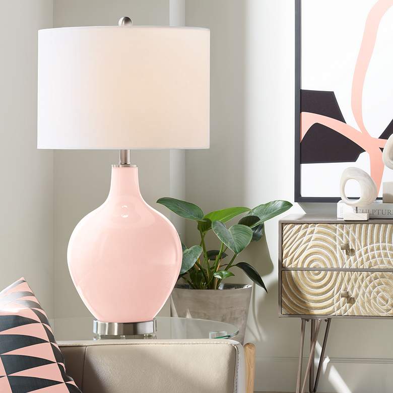 Image 1 Color Plus Ovo 28 1/2" High Rose Pink Table Lamp