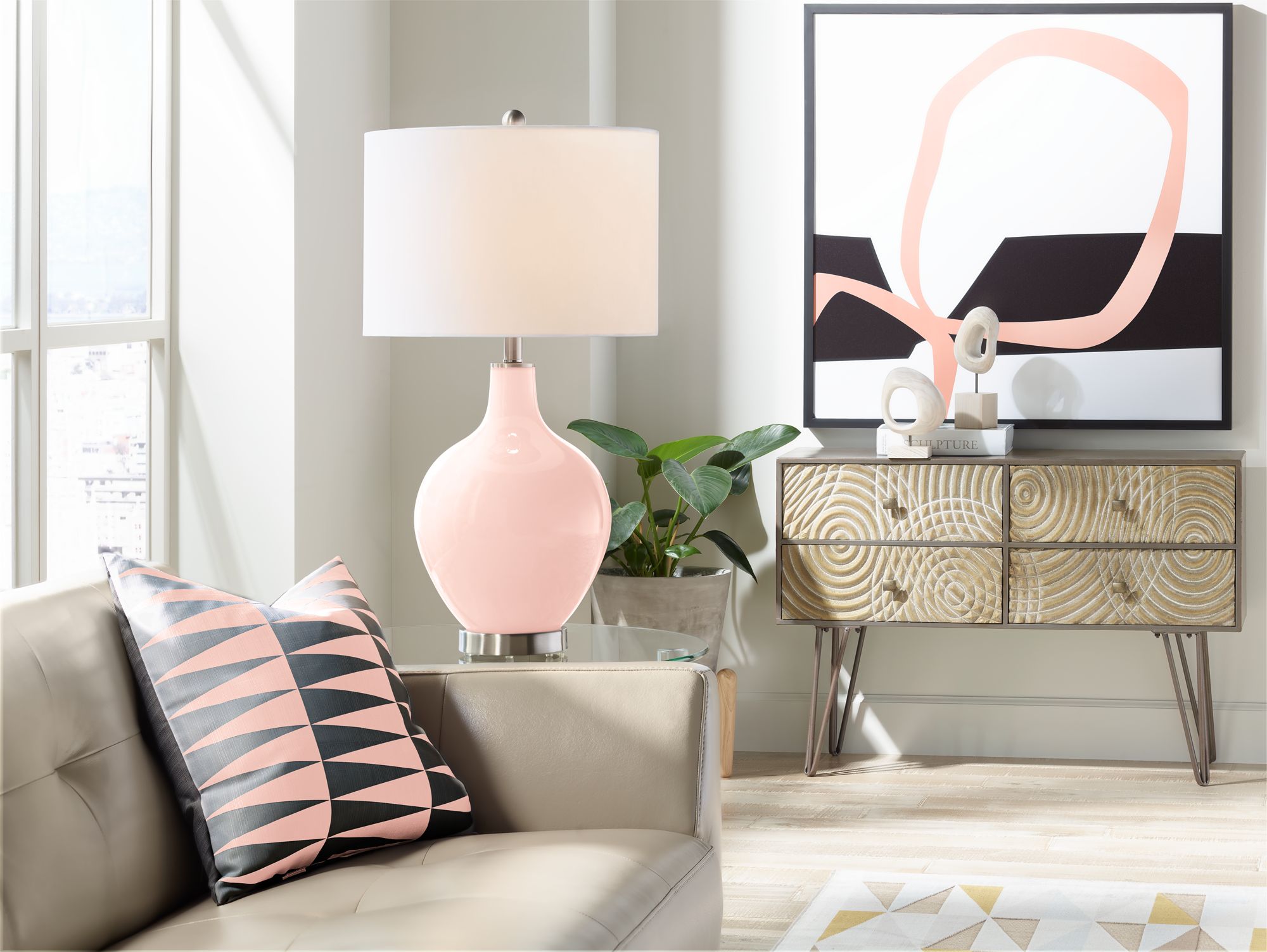 Image 3 Color Plus Ovo 28 1/2" High Rose Pink Table Lamp more views