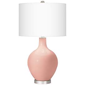 Image2 of Color Plus Ovo 28 1/2" High Rustique Warm Coral Pink Glass Table Lamp