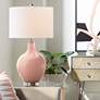 Color Plus Ovo 28 1/2" High Rustique Warm Coral Pink Glass Table Lamp