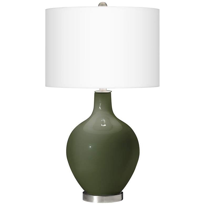 Image 2 Color Plus Ovo 28 1/2" High Secret Garden Green Glass Table Lamp