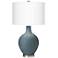 Color Plus Ovo 28 1/2" High Smoky Blue Glass Table Lamp