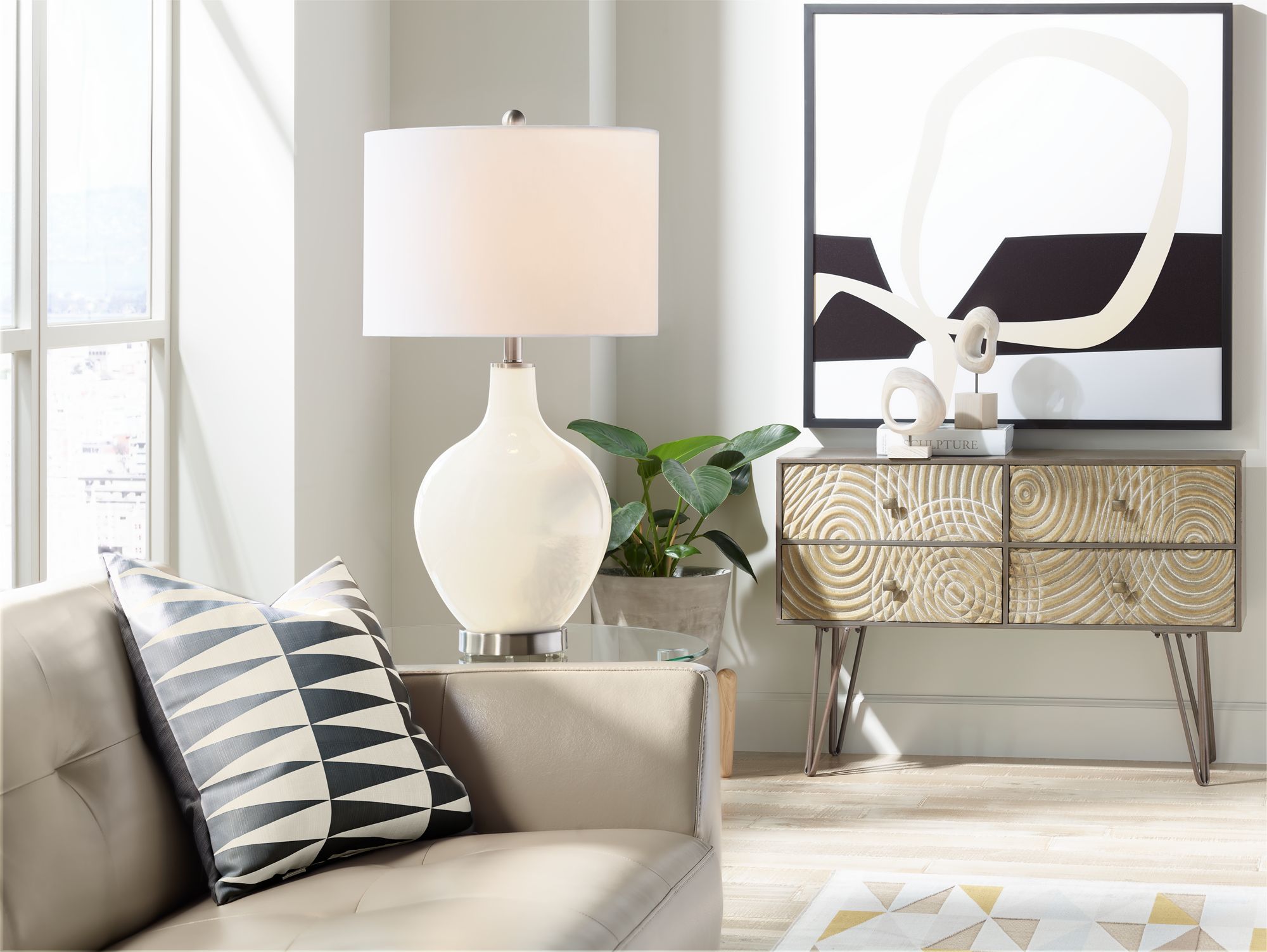 Image 3 Color Plus Ovo 28 1/2" High Steamed Milk White Table Lamp more views