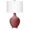 Color Plus Ovo 28 1/2" High Toile Red Glass Table Lamp