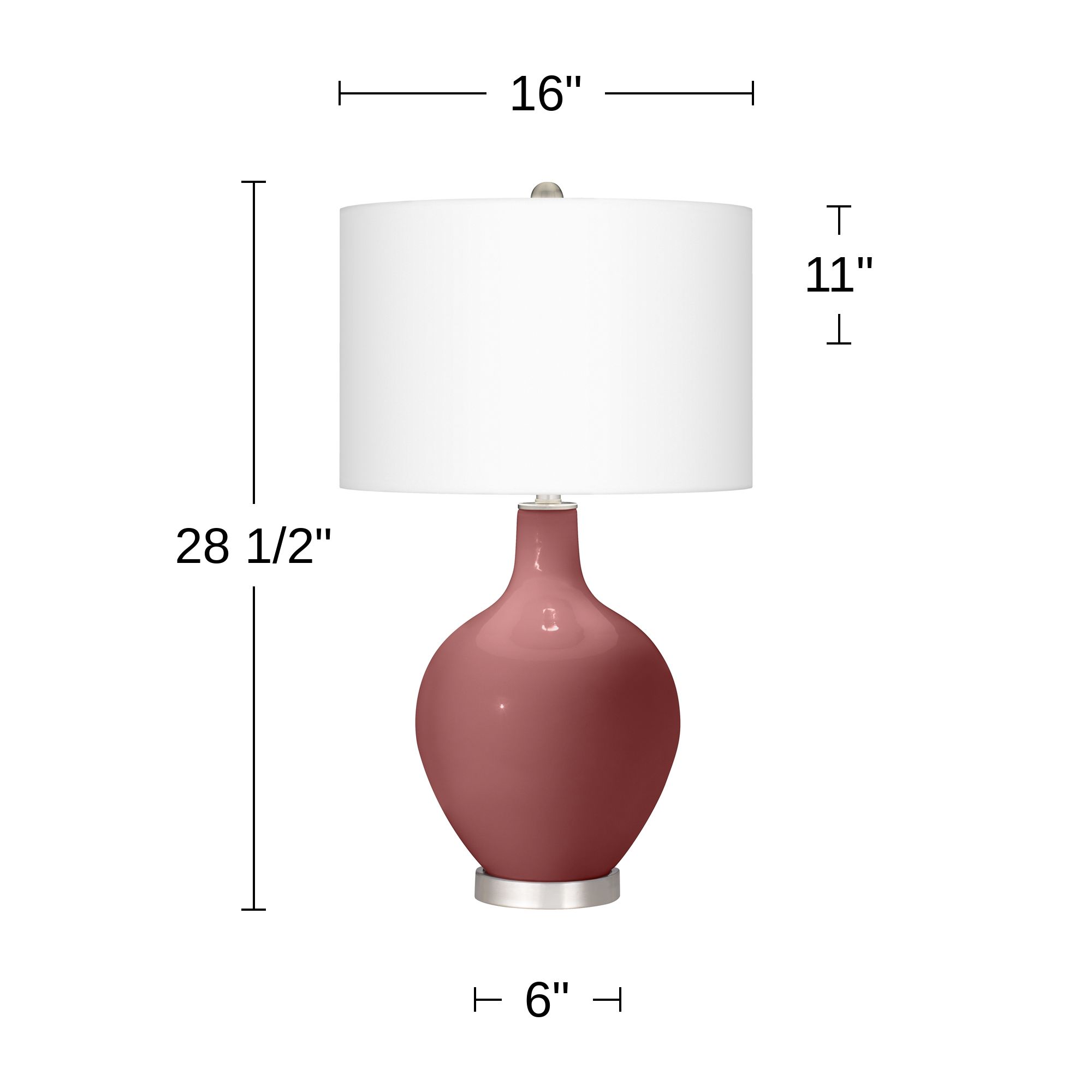 Image 3 Color Plus Ovo 28 1/2" High Toile Red Glass Table Lamp more views