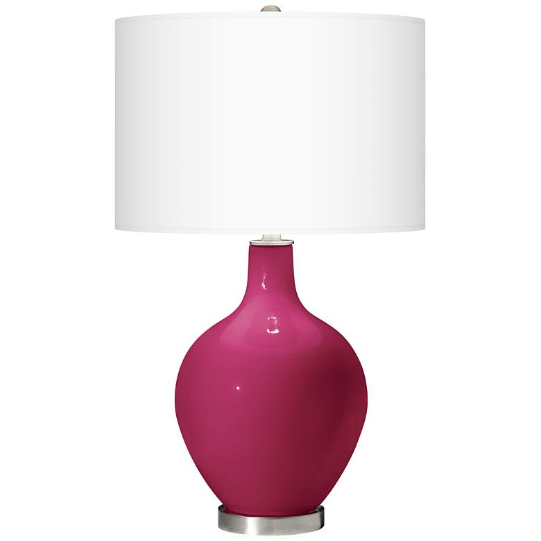Image 2 Color Plus Ovo 28 1/2 inch High Vivacious Pink  Glass Table Lamp