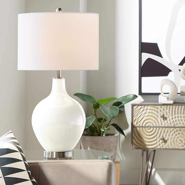 Image 1 Color Plus Ovo 28 1/2" High West Highland White Glass Table Lamp