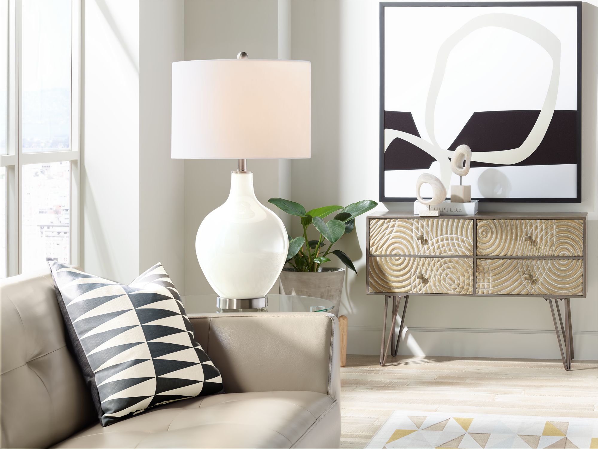 Image 3 Color Plus Ovo 28 1/2" High West Highland White Glass Table Lamp more views