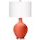 Color Plus Ovo 28 1/2" High White Shade Daring Orange Table Lamp