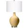Color Plus Ovo 28 1/2" High White Shade Humble Gold Table Lamp