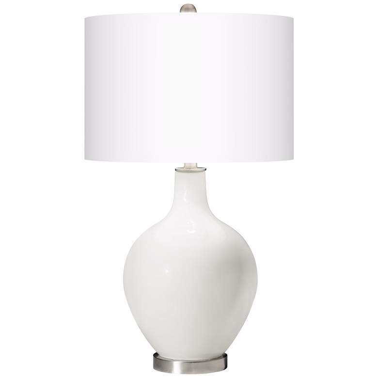 Image 2 Color Plus Ovo 28 1/2" High Winter White Glass Table Lamp