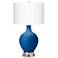 Color Plus Ovo 28 1/2" Hyper Blue Table Lamp with USB Workstation Base