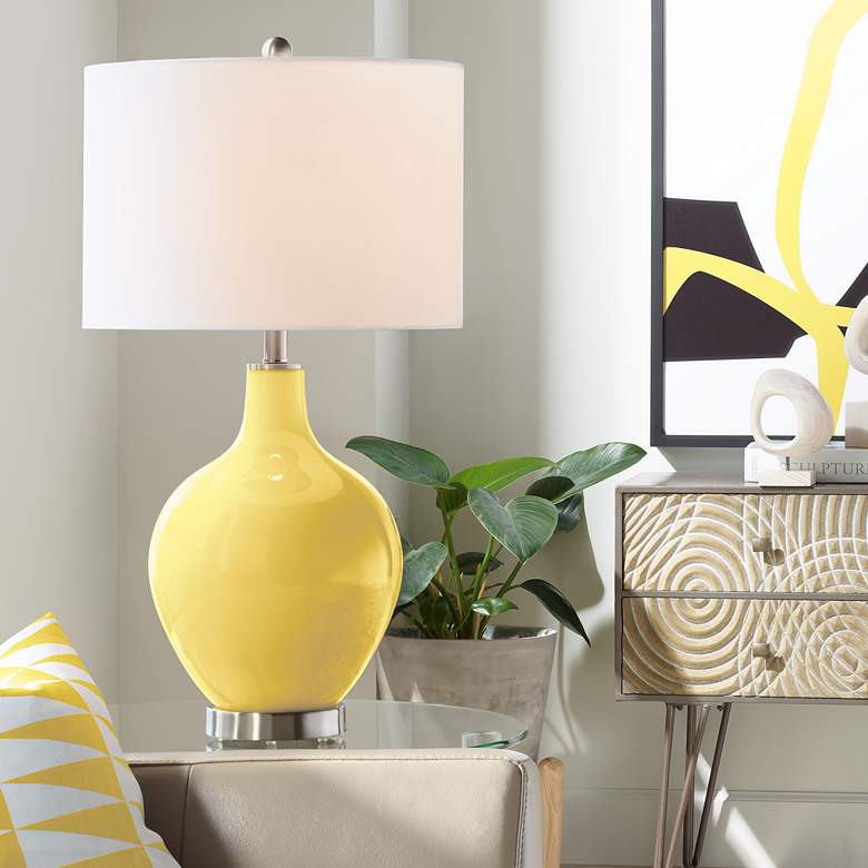 Image 1 Color Plus Ovo 28 1/2" Lemon Zest Yellow Table Lamp