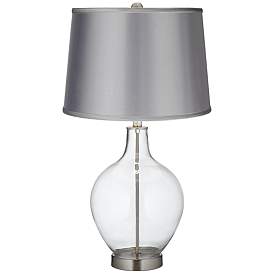 Image1 of Color Plus Ovo 28 1/2" Light Gray and Clear Glass Fillable Table Lamp