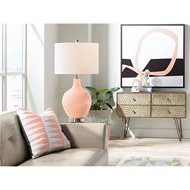 Image3 of Color Plus Ovo 28 1/2" Mellow Coral Pink Table Lamp more views