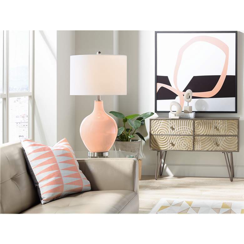 Image 3 Color Plus Ovo 28 1/2" Mellow Coral Pink Table Lamp more views