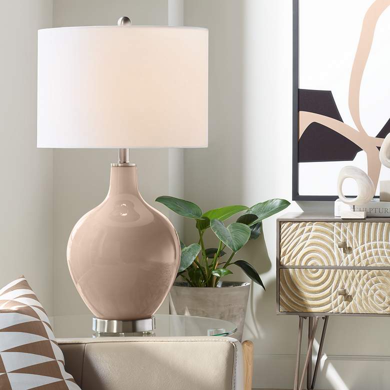 Image 1 Color Plus Ovo 28 1/2" Mocha Brown Table Lamp