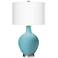Color Plus Ovo 28 1/2" Modern Coastal Nautilus Blue Table Lamp