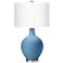 Color Plus Ovo 28 1/2" Modern Coastal Secure Blue Table Lamp