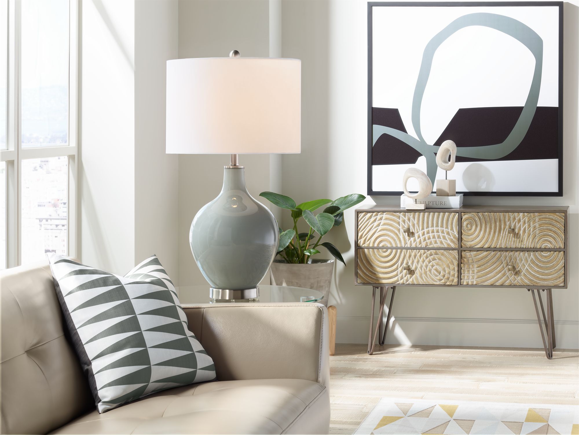 Image 3 Color Plus Ovo 28 1/2" Modern Gauntlet Gray Table Lamp more views