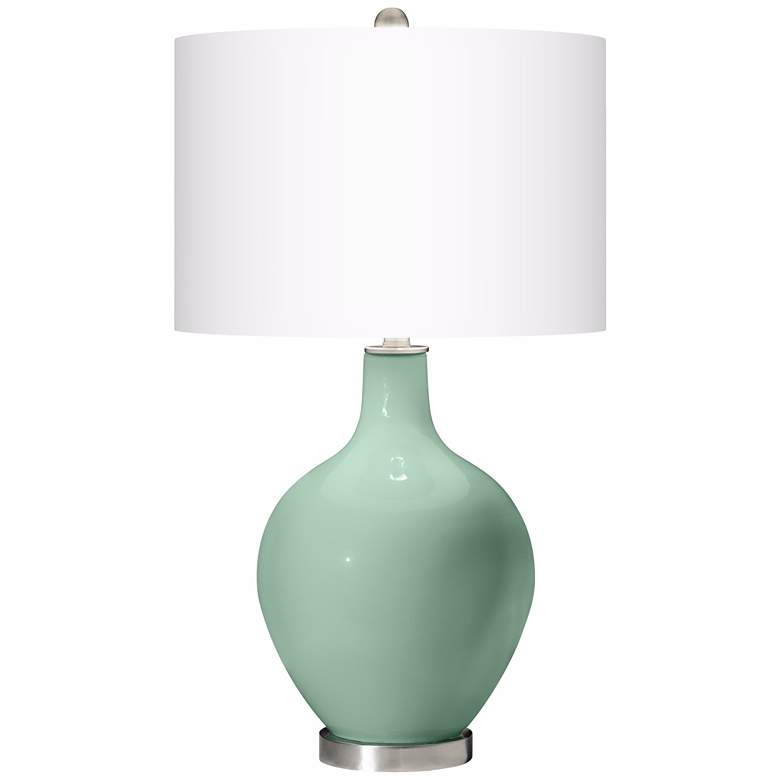 Image 2 Color Plus Ovo 28 1/2 inch Modern Glass Grayed Jade Green Table Lamp