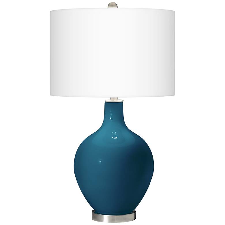 Image 2 Color Plus Ovo 28 1/2" Modern Glass Oceanside Blue Table Lamp
