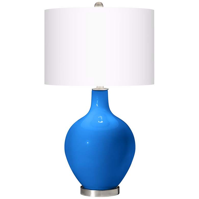 Image 2 Color Plus Ovo 28 1/2" Modern Glass Royal Blue Table Lamp