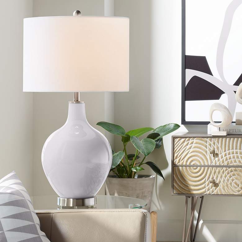 Image 1 Color Plus Ovo 28 1/2" Modern Glass Swanky Gray Table Lamp