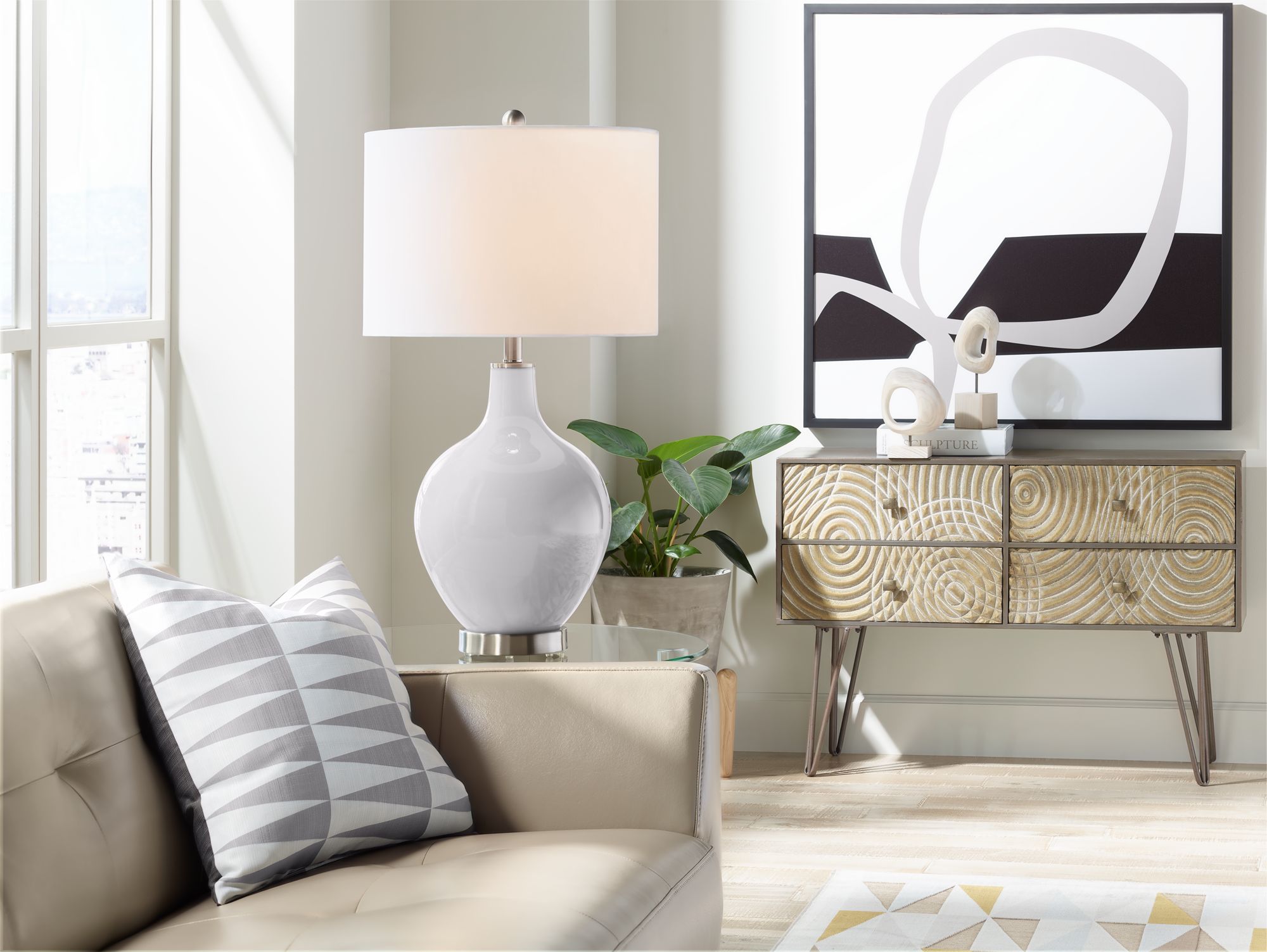 Image 4 Color Plus Ovo 28 1/2" Modern Glass Swanky Gray Table Lamp more views